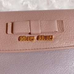miu miu  正規品　財布　三つ折り　ピンク　リボンの画像