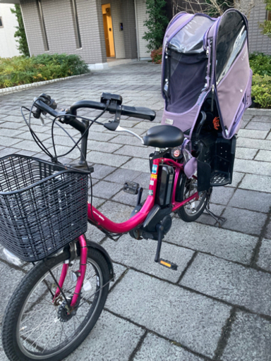 値下げ★電動アシスト自転車　ヤマハPASバビー　8.9ahバッテリー　チャイルドシート・カバー・日除け、雨具も有
