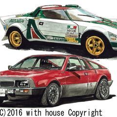 GC-348 ランチアモンテカルロSv.Ⅱ1981 限定版画 直筆サイン有
