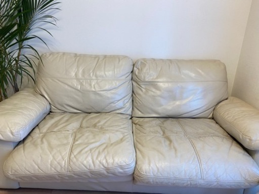 ニトリ　Nステイツ　本革ソファー　3人掛け