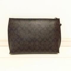 【新品 55%OFF】COACH 正規アウトレット品 セカンドバッグ ポーチ ダークブラウンの画像