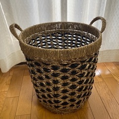 【ACTUS】シーグラスラウンドバスケット 