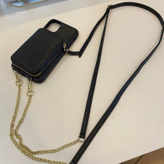 iphone11ケース　カード収納&肩下げ紐付き