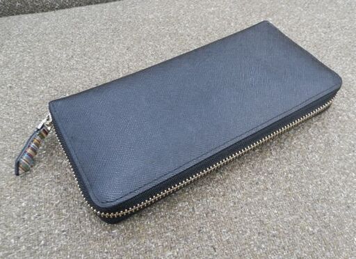 極美品 ポールスミス ジップストローグレイン2 ネイビー ラウンドジップ 長財布 極美品 ポールスミス ジップストローグレイン2 ネイビー ラウンド