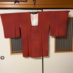 着物　道行コート　赤　美品