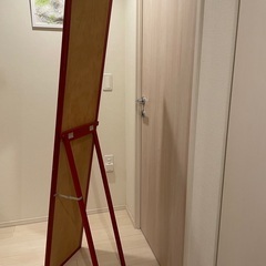 姿見　ミラー　全身鏡　赤の画像