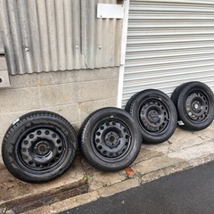 差し上げます。スタッドレスタイヤ付き　15インチ鉄ホイール 17...