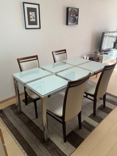 ガラステーブル&椅子4脚