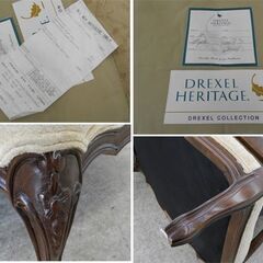 Drexel Heritage 一人掛けチェア 布 黄色ベージュ/ブラウン ドレクセルヘリテイジ USA クラシックスタイル シングル 札幌市西区 Drexel Heritage 一人掛けチェア 布 黄色ベージュ/ブラウン