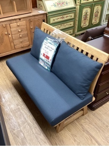 KA-4【新入荷　アウトレット】松田家具　サボー　ラバーウッド　背付きベンチ　ナチュラル