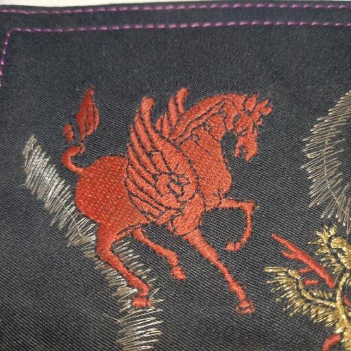 昭和レトロ☆特大刺繍画☆古民家 当時物 ヤンキー刺繍財布 ツッパリ昭和レトロ