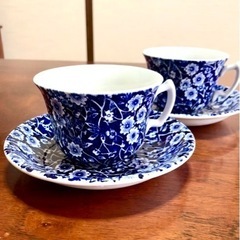 R*a様 ブルーキャリコ/Burleigh カップソーサー/ボウル✖️2/プレー burleigh（バーレイ） ｜ブルーキャリコ カップ＆ソーサー