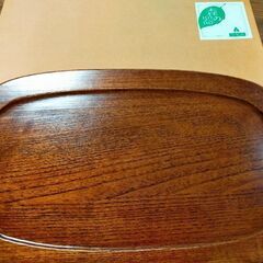 【新品未使用】お盆　森の器　加賀塗　小判盆の画像
