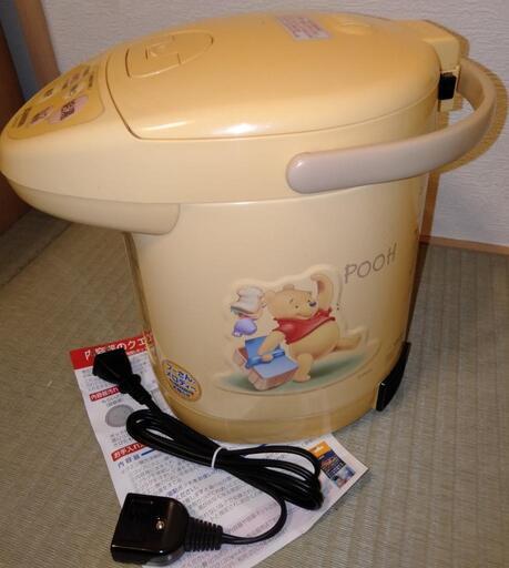 希少[未使用]Disneyプーさんのかわいい湯沸かし電気ポットZOJIRUSHI/CD-EV22P-EC/ディズニー通電動作確認済♪