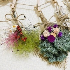 森のナチュラルガーランド　流木　コットンフラワーの画像