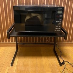 中古品 電子レンジとレンジ上ラックの画像