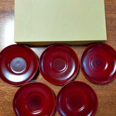 【新品未使用】湯呑み　コースター　山中漆器　漆塗り　天然木