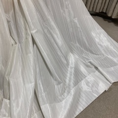 美品！大き白いストライプのレースカーテン1枚の画像