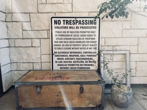 アンティーク USA製 ウッドトランク キャビネット Box 看板 インテリア