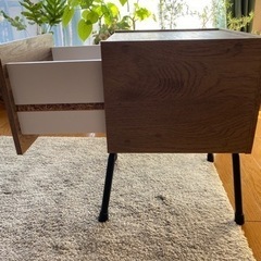 【お取引完了】サイドテーブル　ウッドアイアン　キャビネット　小さな引き出し　花台の画像