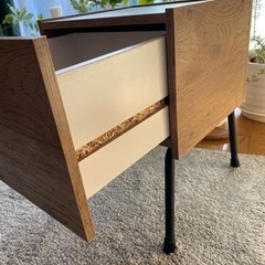 【お取引完了】サイドテーブル　ウッドアイアン　キャビネット　小さな引き出し　花台の画像