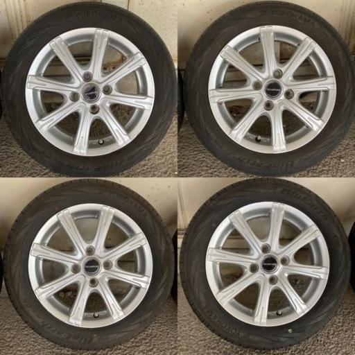 【20年製バリ山】155/65R14 ブルーアース RV-02CK アルミ　４本