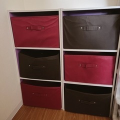 カラーボックス　3段✖️2個　ボックス6個付き　暗所利用のため日...