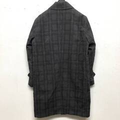 🔷🔶🔷KYS2/46 nano universe ステンカラー ロング コート S ナノ ユニバース 千鳥 グレンチェック チェック 総柄 グレー 灰 男性用 メンズ◆🔷🔶🔷の画像
