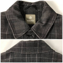 🔷🔶🔷KYS2/46 nano universe ステンカラー ロング コート S ナノ ユニバース 千鳥 グレンチェック チェック 総柄 グレー 灰 男性用 メンズ◆🔷🔶🔷の画像