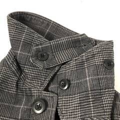 🔷🔶🔷KYS2/46 nano universe ステンカラー ロング コート S ナノ ユニバース 千鳥 グレンチェック チェック 総柄 グレー 灰 男性用 メンズ◆🔷🔶🔷の画像