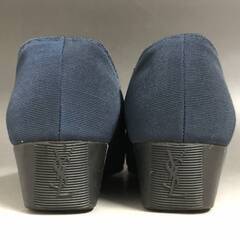 🔷🔶🔷KNY2/37 Yves Saint Laurent イヴサンローラン パンプス 37 24㎝ ネイビー 婦人靴 レディース YSL フォーマル 紺 ヒール ラウンドトゥ◆🔷🔶🔷の画像