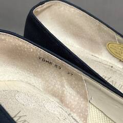 🔷🔶🔷KNY2/37 Yves Saint Laurent イヴサンローラン パンプス 37 24㎝ ネイビー 婦人靴 レディース YSL フォーマル 紺 ヒール ラウンドトゥ◆🔷🔶🔷の画像