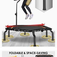 トランポリン直径127CM耐荷重113KG高弾性安全静音家庭用トランポリン折り畳み式子供/大人用の画像