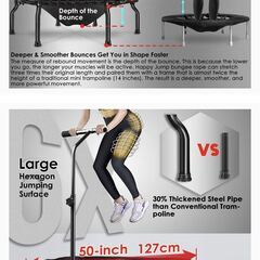 トランポリン直径127CM耐荷重113KG高弾性安全静音家庭用トランポリン折り畳み式子供/大人用の画像