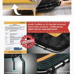 トランポリン直径127CM耐荷重113KG高弾性安全静音家庭用トランポリン折り畳み式子供/大人用の画像