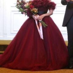 ハツコエンドウ　ジル風ドレス　ワインレッドの画像