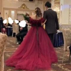 ハツコエンドウ　ジル風ドレス　ワインレッドの画像