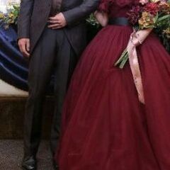 ハツコエンドウ　ジル風ドレス　ワインレッドの画像