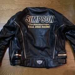 シンプソン　合皮ライダースジャケット　メンズMサイズの画像
