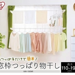 窓枠物干し 突っ張り 2段タイプ アイリスオーヤマ MW-190NR