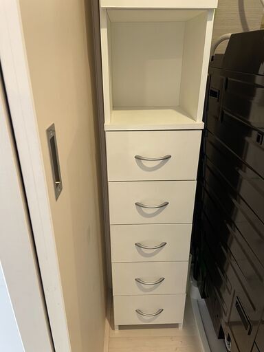 【売約済】山善 すきま収納 ランドリーラック 引出し 幅30 奥行31 高さ180 cm