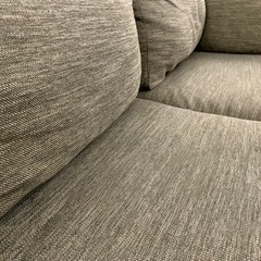 ニトリ3人掛け布張りソファ＋スツールセットの画像