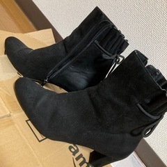 ショートブーツ　レディース　靴　黒　RANDA