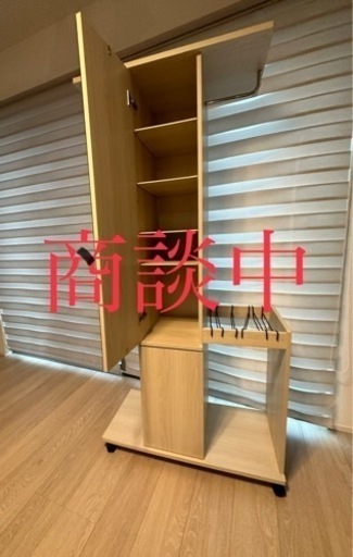 ミラー付きハンガーラック