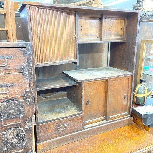 【ジモティ特別価格】昭和レトロ 戸棚 木製 アンティーク 収納 家具