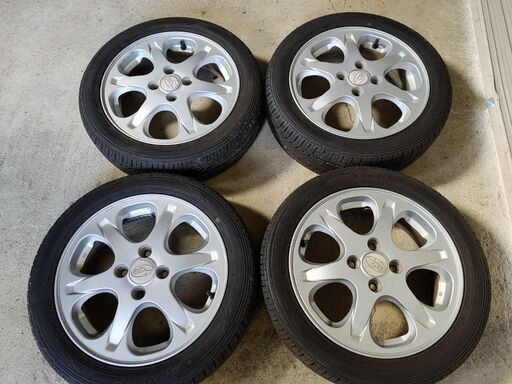 バリ溝 スバル R1 RJ1/RJ2 純正アルミホイール＋タイヤ 4本セット 165