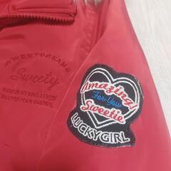 女の子　130cmまたは140cm　フード付き防寒ジャンパー　赤　の画像