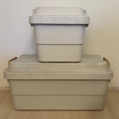 無印良品 MUJI 頑丈収納ボックス 2個 特大・小