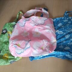 エコバック　花柄3セット　