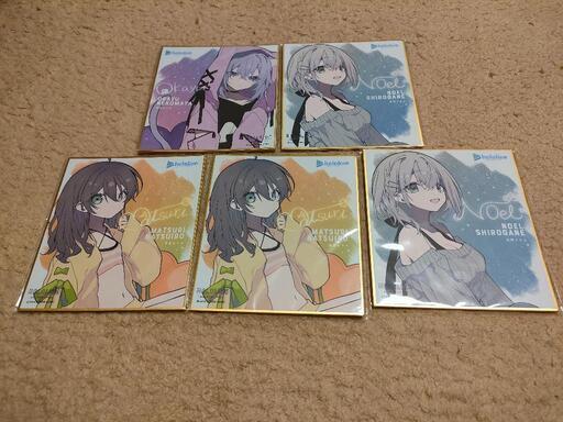 ミニ色紙５枚セット　 ホロライブ　夏色まつり　白銀ノエル　猫又おかゆ